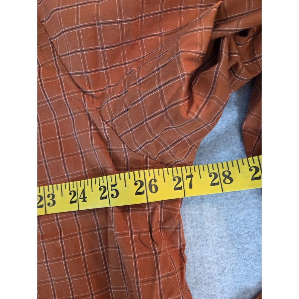 Vintage Dockers Shirt Men's 2XL Stain Defender Teflon‎ Rust Plaid NEW Old Stock - Picture 4 of 15